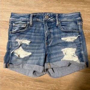 American Eagle Outfitters Ripped Blue Jean Shorts 12
